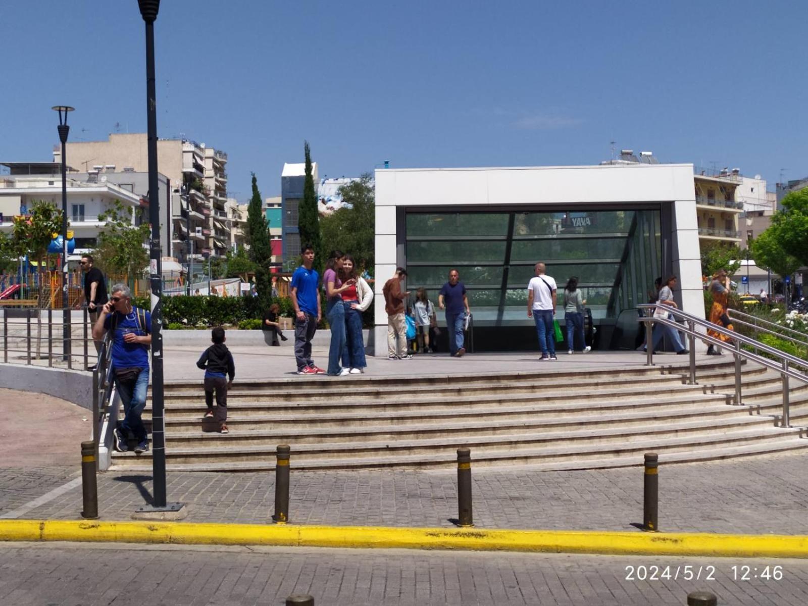 On The Metro Station Of Korydallos Piraeus Exterior photo